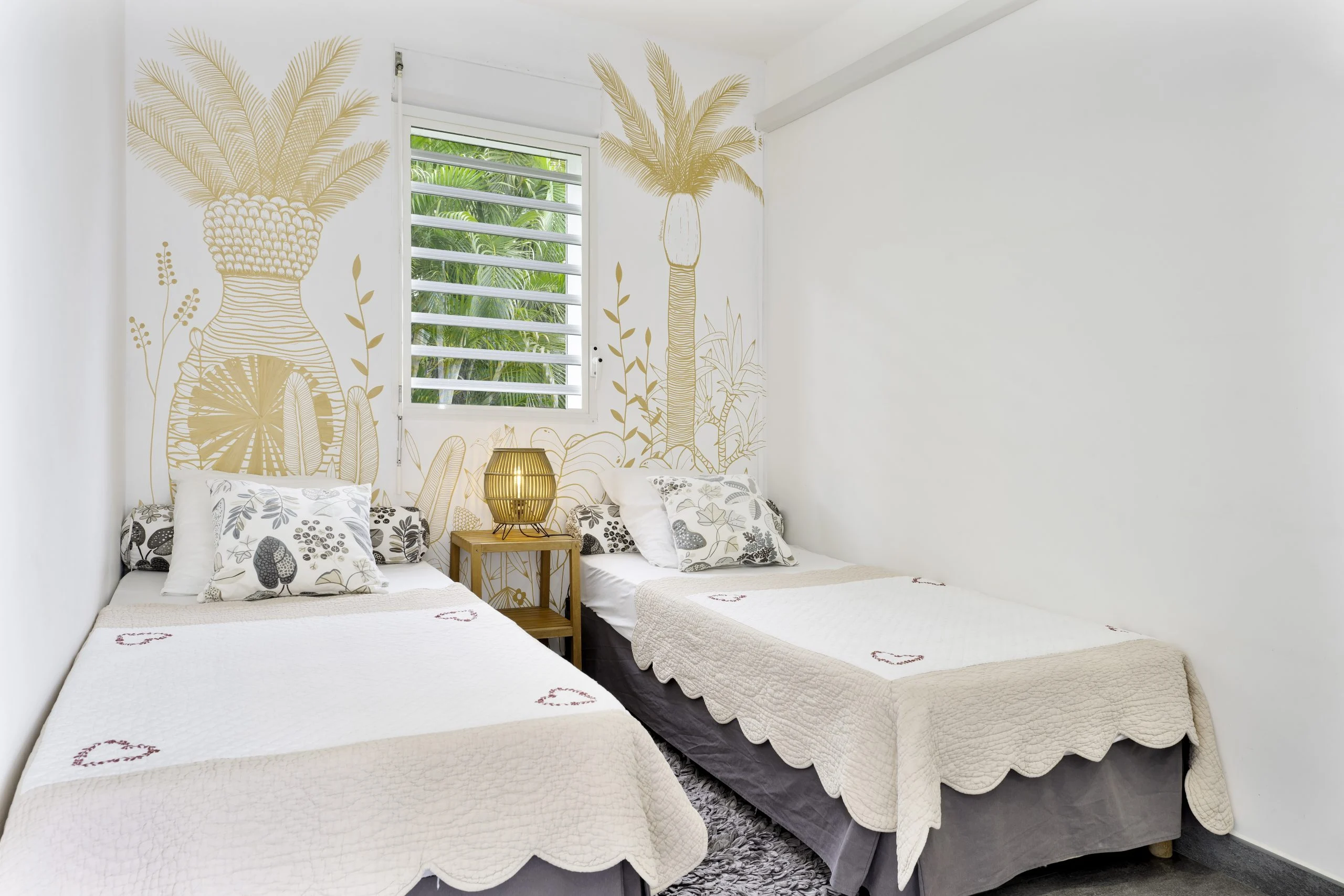 Chambre lits single villa guadeloupe scaled, Villa Villa : Chambre lits single villa guadeloupe scaled